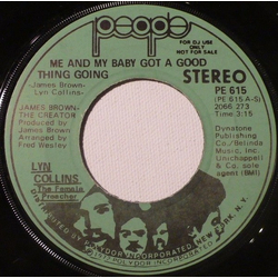 Lyn Collins Me And My Baby Got A Good Thing Going Vinyl 7" USED