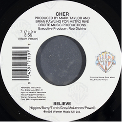 Cher Believe Vinyl 7" USED