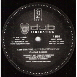 Dub Federation Keep On Giving Vinyl 12" USED