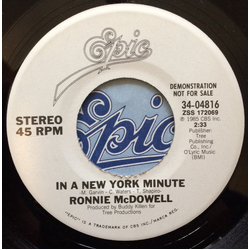 Ronnie McDowell In A New York Minute Vinyl 7" USED