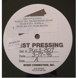 Shut Up & Dance Save It Till The Morning After Vinyl 12" USED