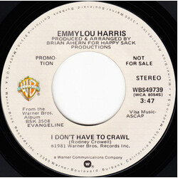 Emmylou Harris I Don't Have To Crawl USED VINYL 7INCH 45 RPM SINGLE PROMO
