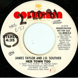 James Taylor (2) / John David Souther Her Town Too USED VINYL 7INCH SINGLE 45 RPM PROMO