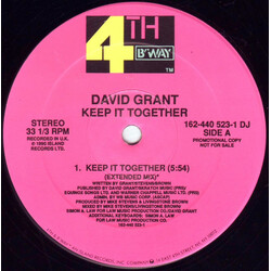 David Grant Keep It Together USED VINYL 12INCH 33 S RPM PROMO STEREO