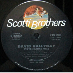 David Hallyday Move USED VINYL 12INCH 33 S RPM PROMO