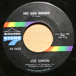 Joe Simon No Sad Songs / Come On And Get It USED VINYL 7INCH 45 RPM