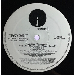 Luther Vandross Take You Out Tonight (Allstar Remix) VINYL 12" USED