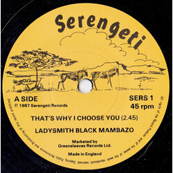 Ladysmith Black Mambazo That's Why I Choose You USED VINYL 7INCH 45 RPM SINGLE