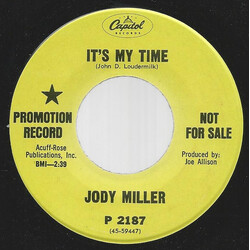Jody Miller It's My Time USED VINYL 7INCH 45 RPM PROMO