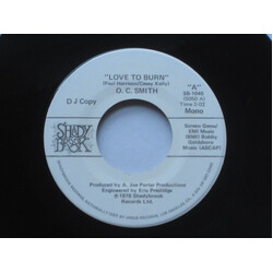 OC Smith Love To Burn USED VINYL 7INCH 45 RPM PROMO STEREO MONO