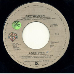 Fleetwood Mac Love In Store / Can't Go Back USED VINYL 7INCH 45 RPM SINGLE