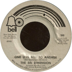 The Fifth Dimension One Less Bell To Answer / Feelin' Alright? USED VINYL 7INCH 45 RPM SINGLE
