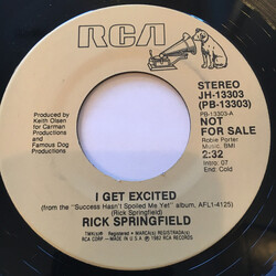 Rick Springfield I Get Excited USED VINYL 7INCH 45 RPM SINGLE PROMO STEREO MONO