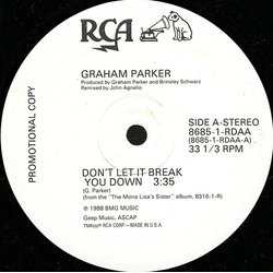 Graham Parker Don't Let It Break You Down Vinyl 12" USED