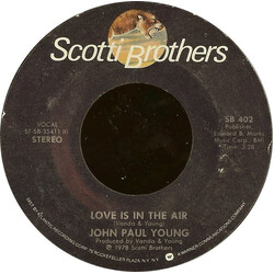 John Paul Young Love Is In The Air / Where The Action Is USED VINYL 7INCH 45 RPM STYRENE STEREO