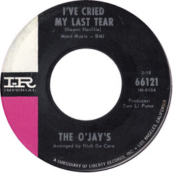 The O'Jays I've Cried My Last Tear / Whip It On Me Baby USED VINYL 7INCH SINGLE 45 RPM