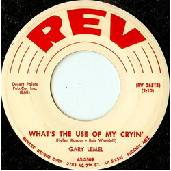 Gary LeMel What's The Use Of My Cryin' USED VINYL 7INCH 45 RPM