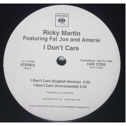 Ricky Martin / Fat Joe / Amerie I Don't Care USED VINYL 12INCH 33 S RPM PROMO