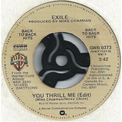 Exile (7) You Thrill Me / Kiss You All Over USED VINYL 7INCH SINGLE 45 RPM REISSUE