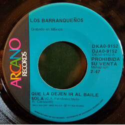 Los Barranqueños Que La Dejen Ir Al Baile USED VINYL 7INCH 45 RPM SINGLE PROMO