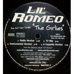 Lil' Romeo The Girlies / My Baby USED VINYL 12INCH PROMO