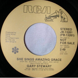 Gary Stewart She Sings Amazing Grace / Cold Turkey USED VINYL 7INCH 45 RPM PROMO