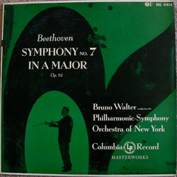 Ludwig van Beethoven / Bruno Walter / The New York Philharmonic Orchestra Symphony No. 7 In A Major, Op. 92 Vinyl LP USED