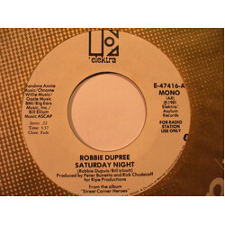 Robbie Dupree Saturday Night USED VINYL 7INCH 45 RPM SINGLE PROMO STEREO MONO