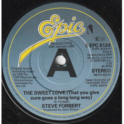 Steve Forbert The Sweet Love That You Give (Sure Goes A Long Long Way) USED VINYL 7INCH 45 RPM SINGLE PROMO