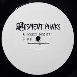 Bassment Punks Where's Your Hed USED VINYL 12INCH 45 RPM WHITE LABEL