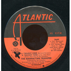 The Manhattan Transfer Twilight Zone / Twilight Tone USED VINYL 7INCH 45 RPM SINGLE STEREO