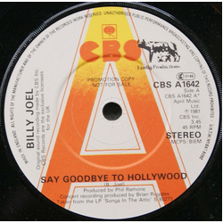 Billy Joel Say Goodbye To Hollywood Vinyl 7" USED