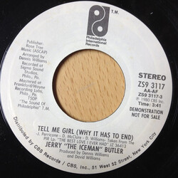 Jerry Butler Tell Me Girl (Why It Has To End) USED VINYL 7INCH 45 RPM PROMO STEREO