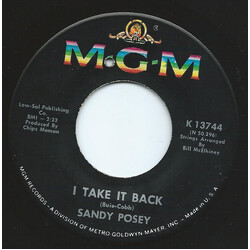 Sandy Posey I Take It Back / The Boy I Love USED VINYL 7INCH 45 RPM