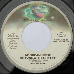 American Noise Anyone With A Heart USED VINYL 7INCH PROMO
