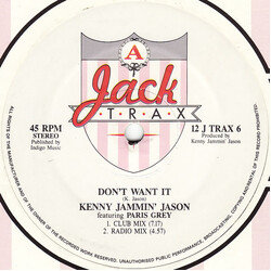 Kenny "Jammin" Jason / Paris Grey Don't Want It VINYL 12" USED