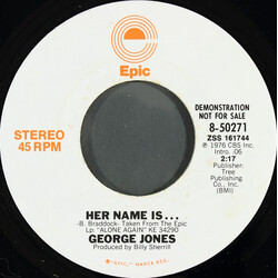 George Jones (2) Her Name Is... USED VINYL 7INCH 45 RPM PROMO STEREO MONO