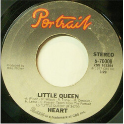 Heart Little Queen USED VINYL 7INCH 45 RPM SINGLE STYRENE STEREO