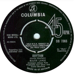 Major Lance Rhythm USED VINYL 7INCH 45 RPM SINGLE