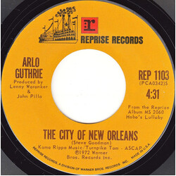 Arlo Guthrie The City Of New Orleans USED VINYL 7INCH 45 RPM SINGLE