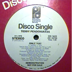 Teddy Pendergrass Only You / Get Up, Get Down, Get Funky, Get Loose USED VINYL 12INCH 33 S RPM PROMO STEREO