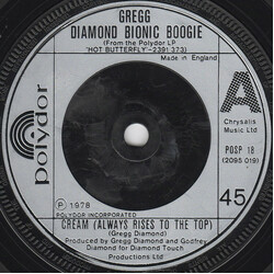 Gregg Diamond / Bionic Boogie Cream (Always Rises To The Top) USED VINYL 7INCH SINGLE 45 RPM