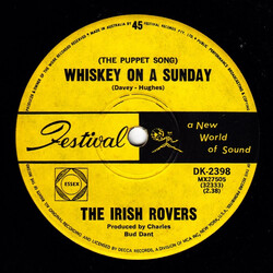 The Irish Rovers (The Puppet Song) Whiskey On A Sunday USED VINYL 7INCH 45 RPM SINGLE