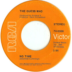 The Guess Who No Time / Proper Stranger VINYL 7" USED