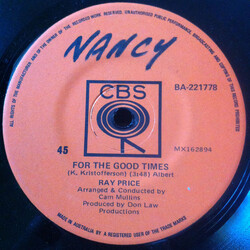 Ray Price For The Good Times USED VINYL 7INCH 45 RPM SINGLE