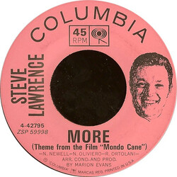 Steve Lawrence (2) More / Poor Little Rich Girl VINYL 7" USED