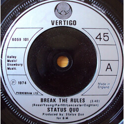 Status Quo Break The Rules USED VINYL 7INCH 45 RPM SINGLE