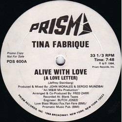 Tina Fabrique Alive With Love (A Love Letter) VINYL 12" USED