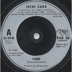 Irene Cara Fame USED VINYL 7INCH 45 RPM SINGLE