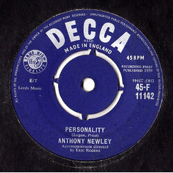 Anthony Newley Personality / My Blue Angel Vinyl 7" USED